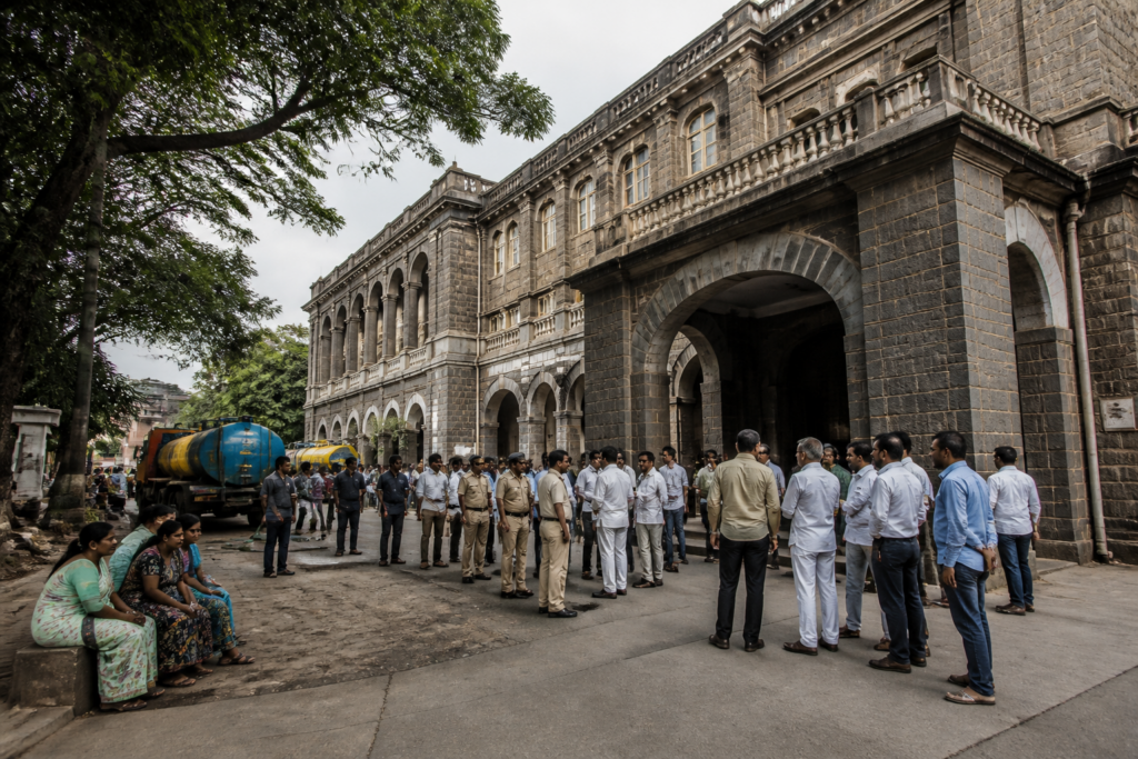 Pune Municipal Corporation building linked to the Pune drought relief fund debate