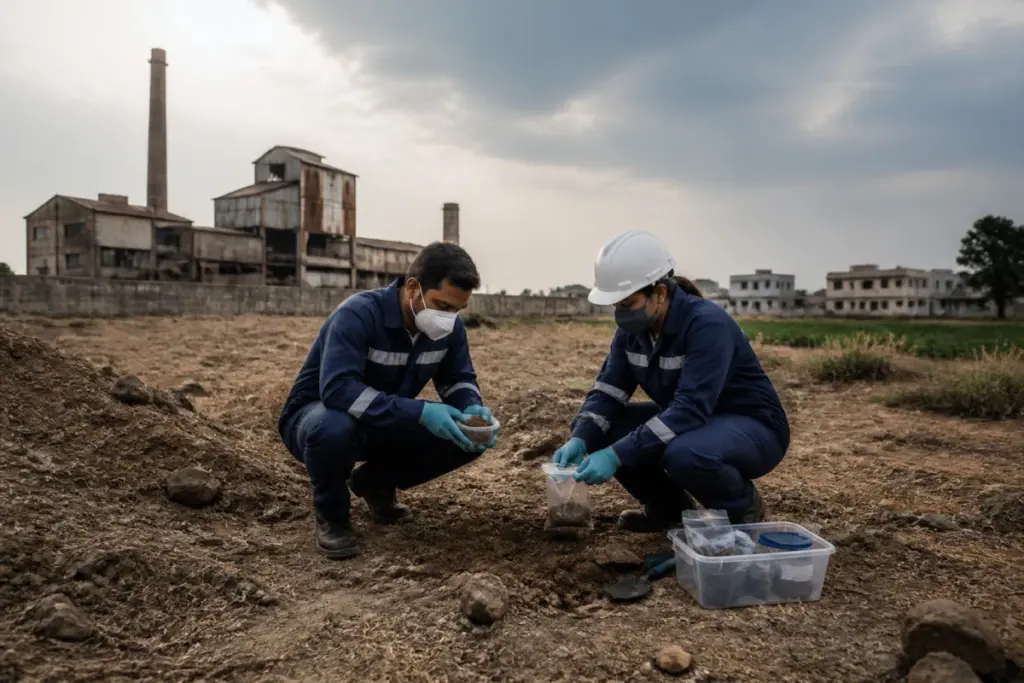 Kymore asbestos case involving soil sample testing in Katni district