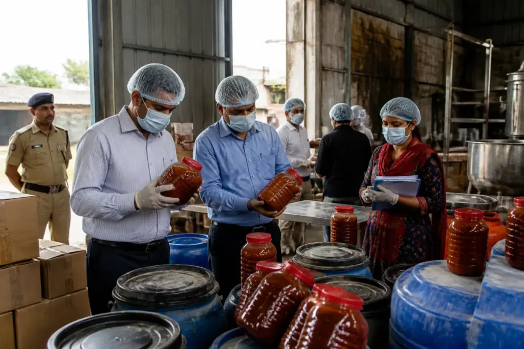 Ahmedabad fake sauce seizure during a civic food department raid in Gota