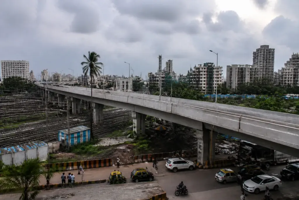 Mumbai’s Vidyavihar bridge crossing railway tracks before its opening to traffic