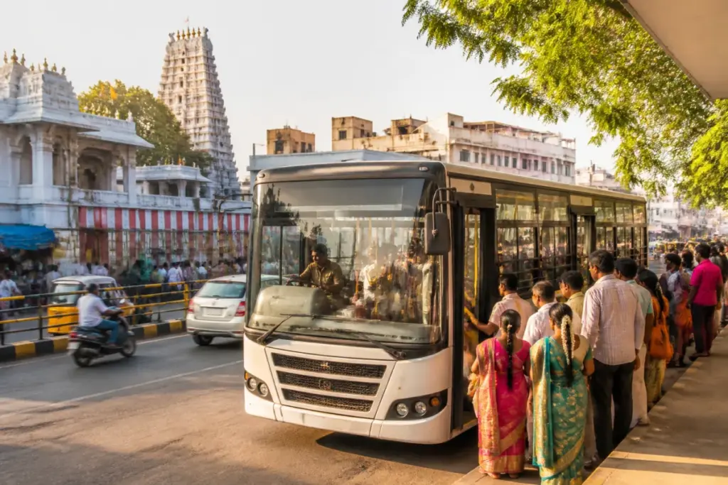 Hyderabad temple tour buses serving devotees across four Goddess temples