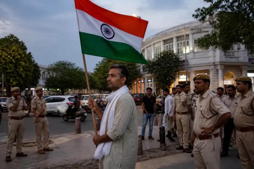 Abhijeet Dipke bail follows his detention by Delhi Police over a Connaught Place march.