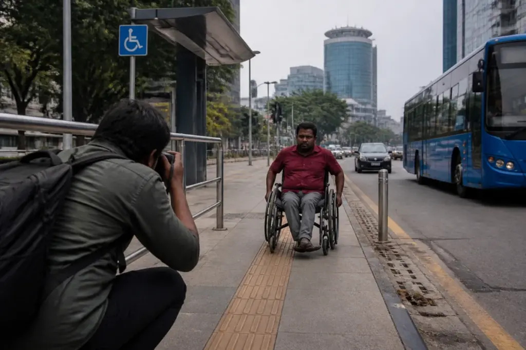Participants documenting disability experiences for a visual storytelling competition