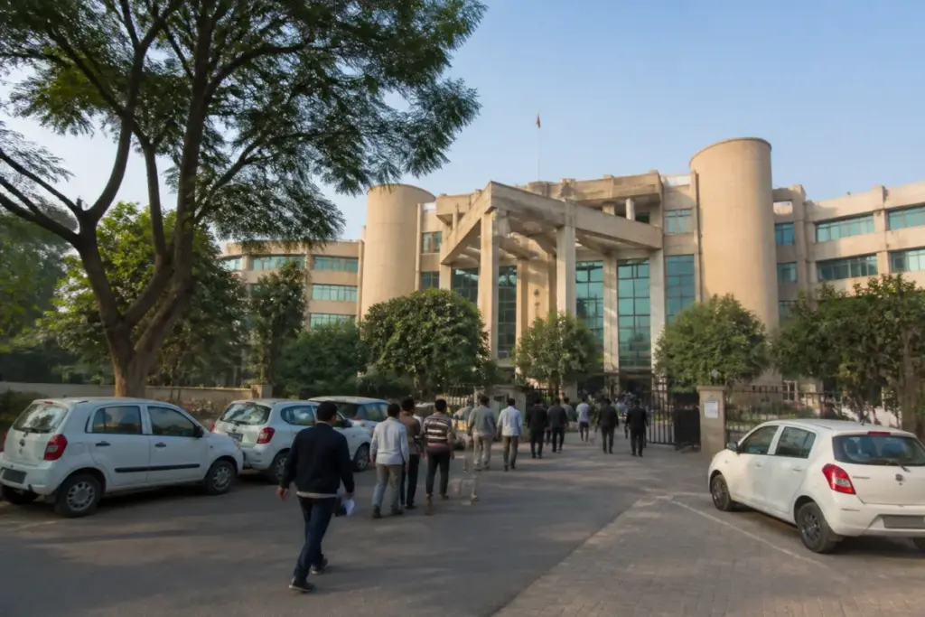 Greater Noida Authority office building linked to a staffing and contract dispute