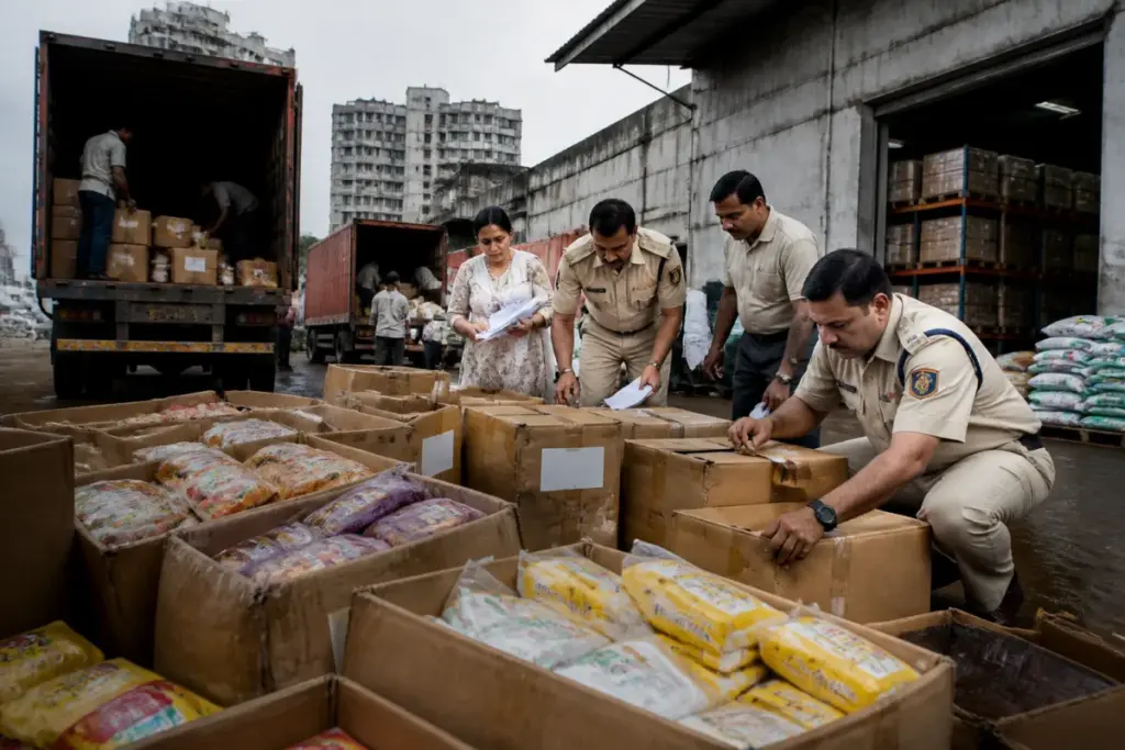Maharashtra FDA raids seize expired food products from a warehouse and disposal yard
