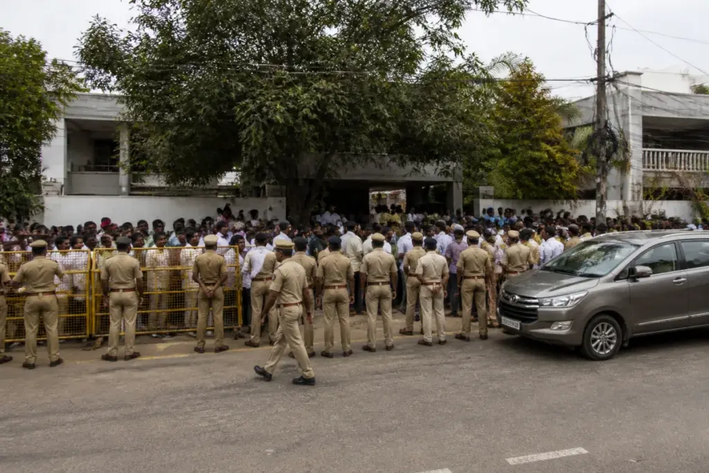 Police presence during tense local body election nominations in Pulivendula
