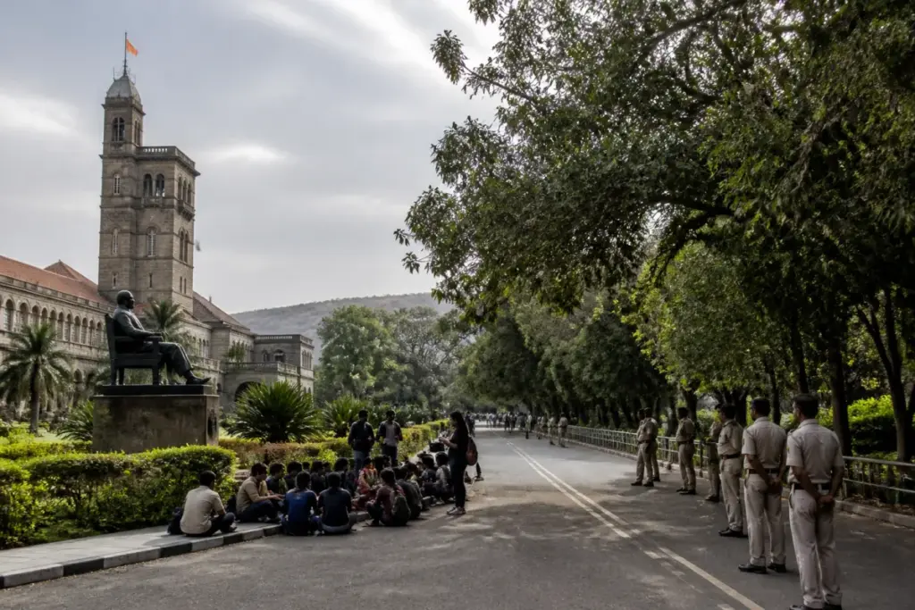 SPPU protest ban notice affecting demonstrations at Savitribai Phule Pune University campus