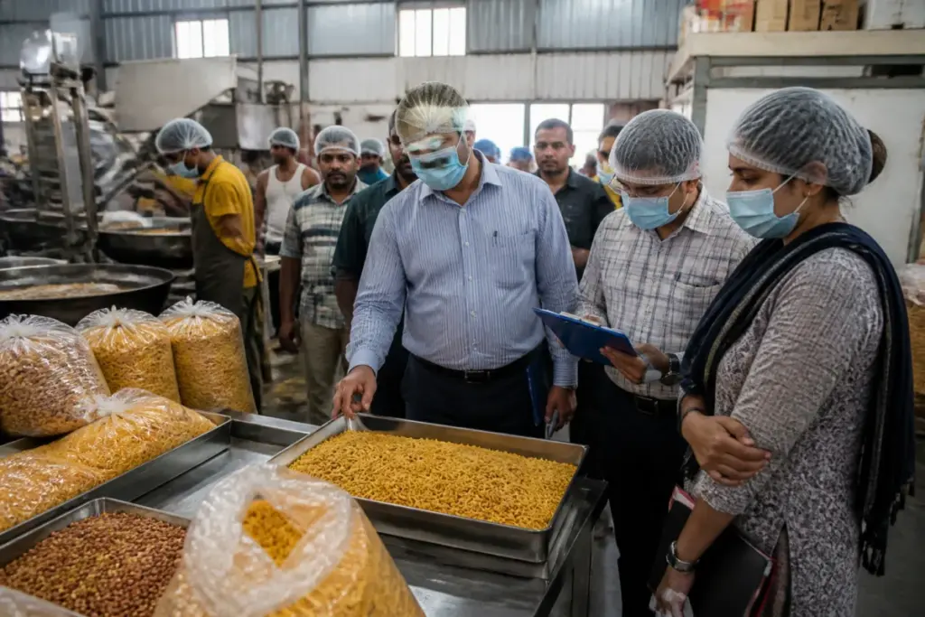 Ahmedabad food safety raid at a farsan production unit in Danilimda