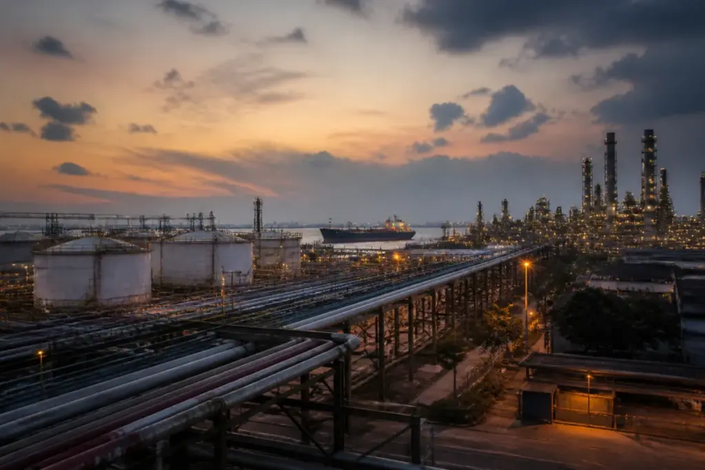 India Russian oil tariff waiver and an Indian refinery handling crude imports