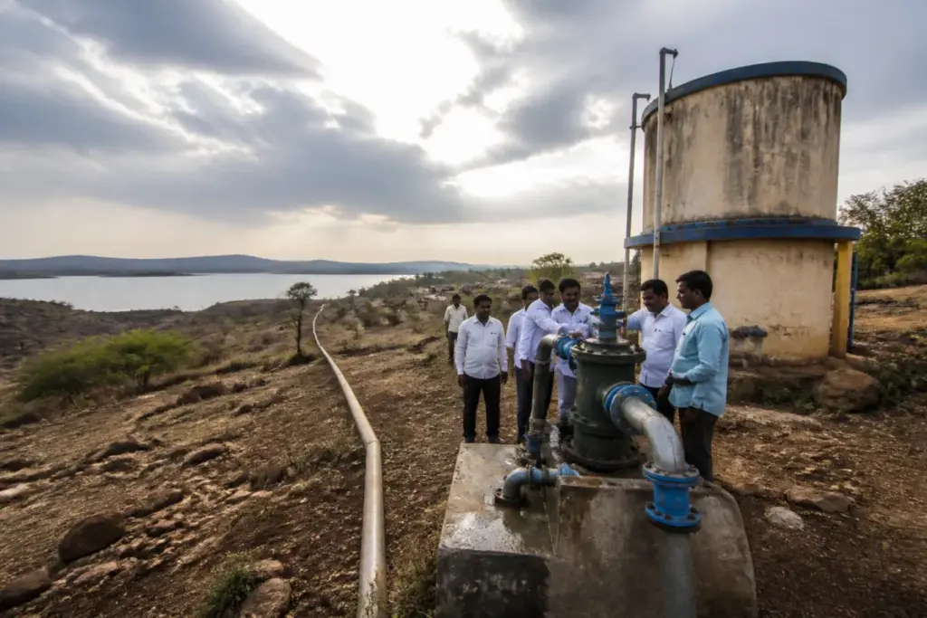 Telangana drinking water supply officials reviewing rural water resources and reservoir preparedness