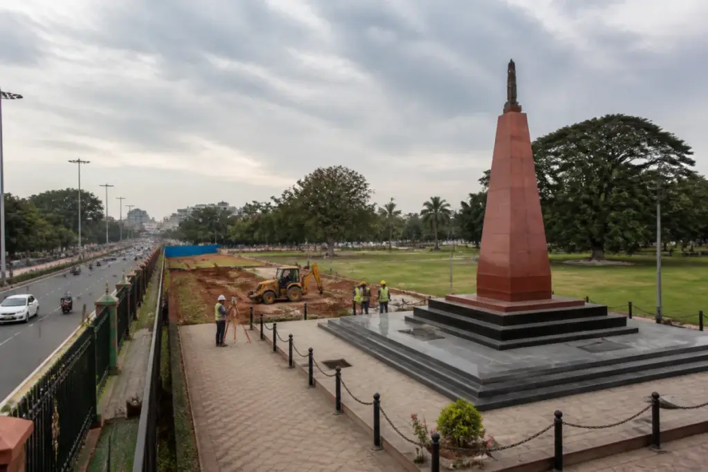 Secunderabad Martyrs Memorial platform at Parade Ground being prepared for relocation