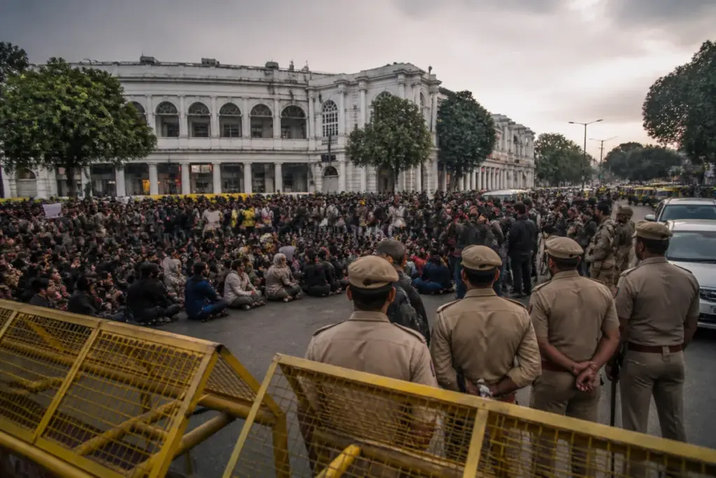 Abhijeet Dipke bail follows detention linked to a Delhi protest near Connaught Place.
