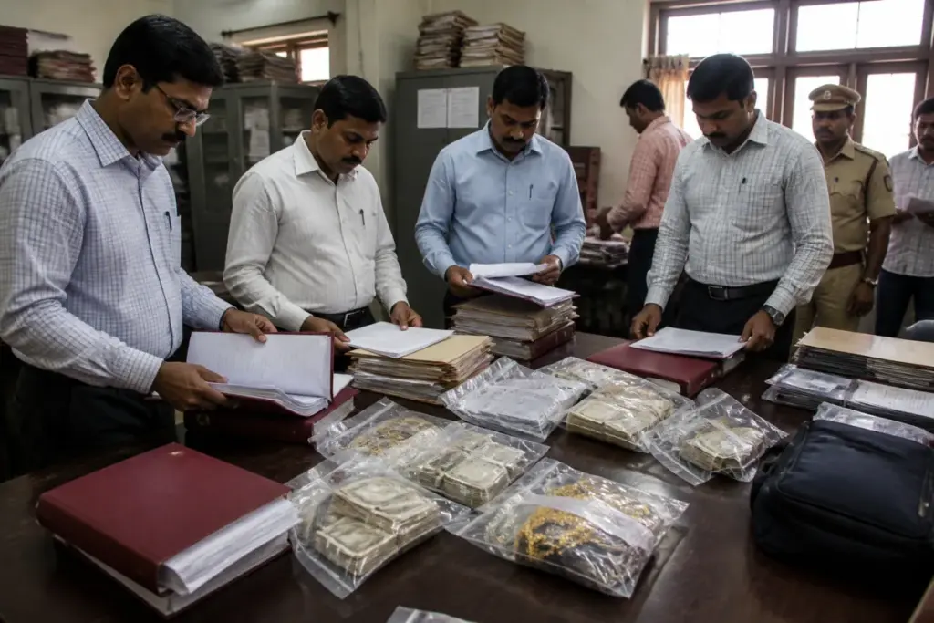 Telangana ACB disproportionate assets case involving property documents and seized valuables
