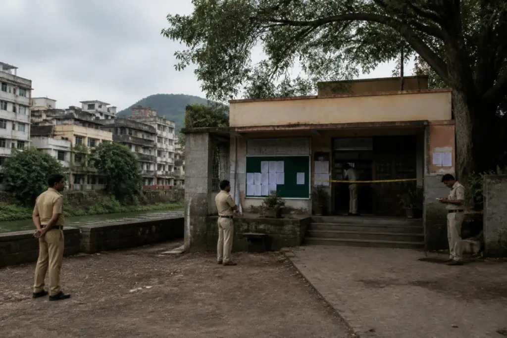 Pune civic library exterior near Parvati, representing the vandalism case under police investigation