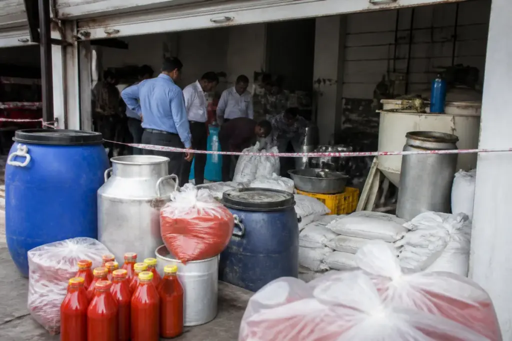Ahmedabad fake tomato sauce seized during a food department raid in Gota