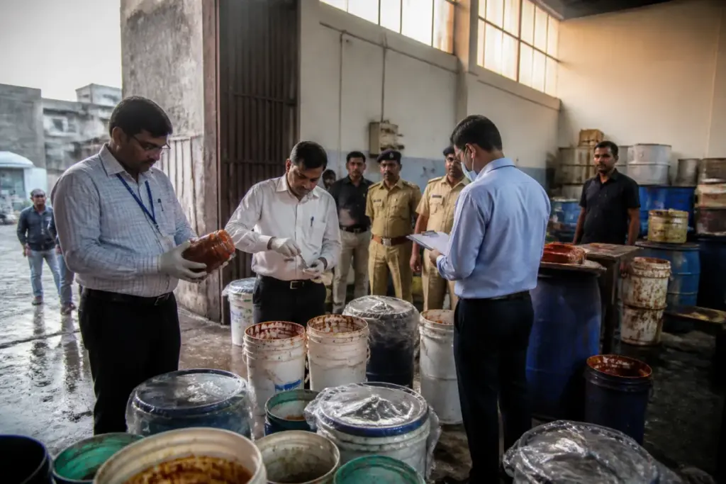 Ahmedabad sauce raid at a sealed Gota food production unit