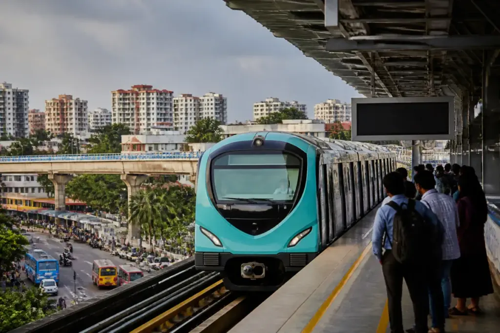 Kochi Metro train representing the system’s national awards for smart mobility