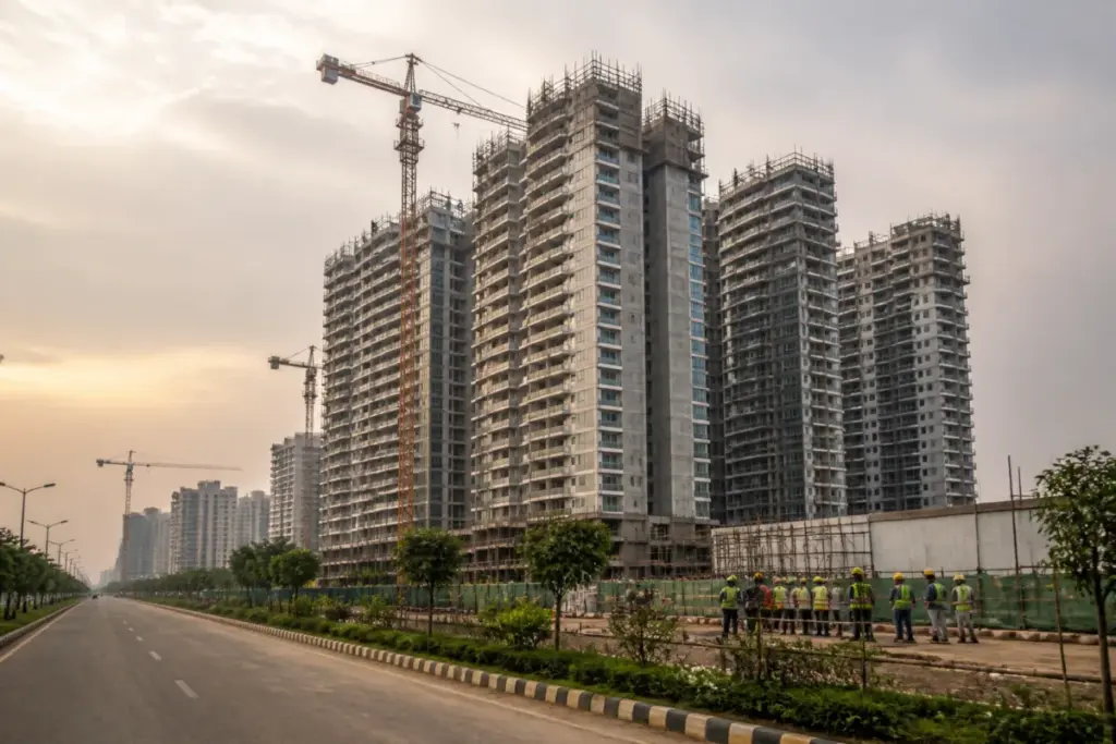 DLF revenue growth linked to a high-rise residential project under construction in the NCR
