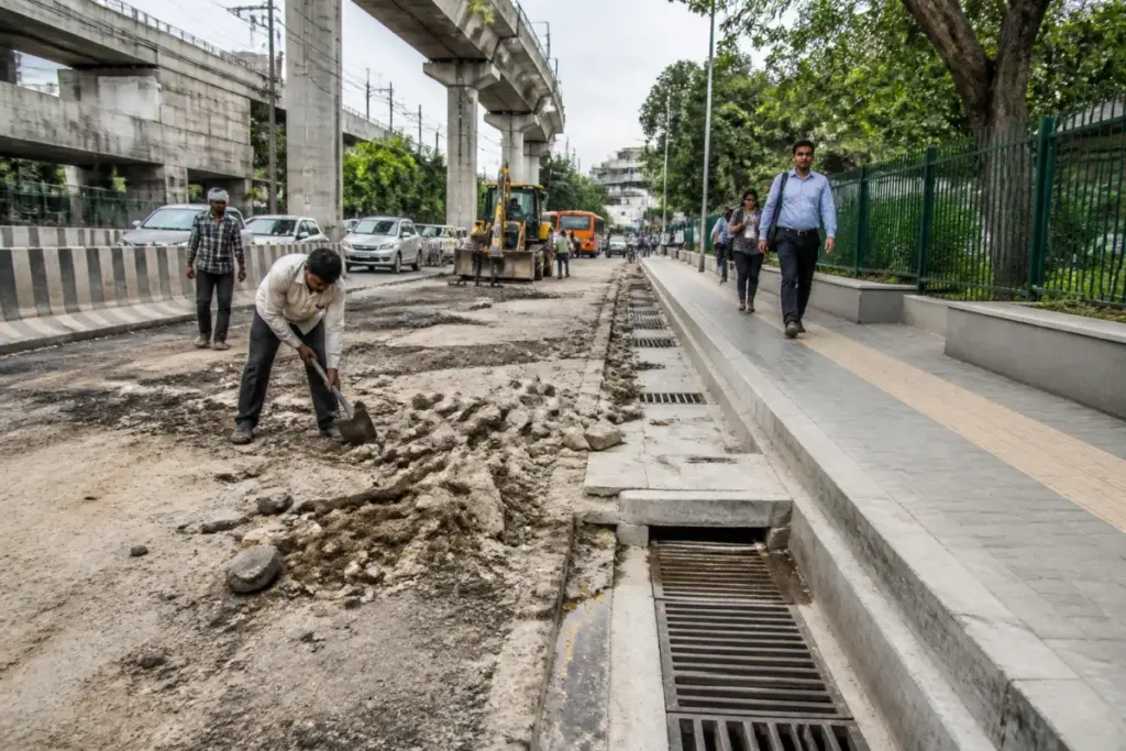 Rohtak Road revamp works and road repairs in Delhi