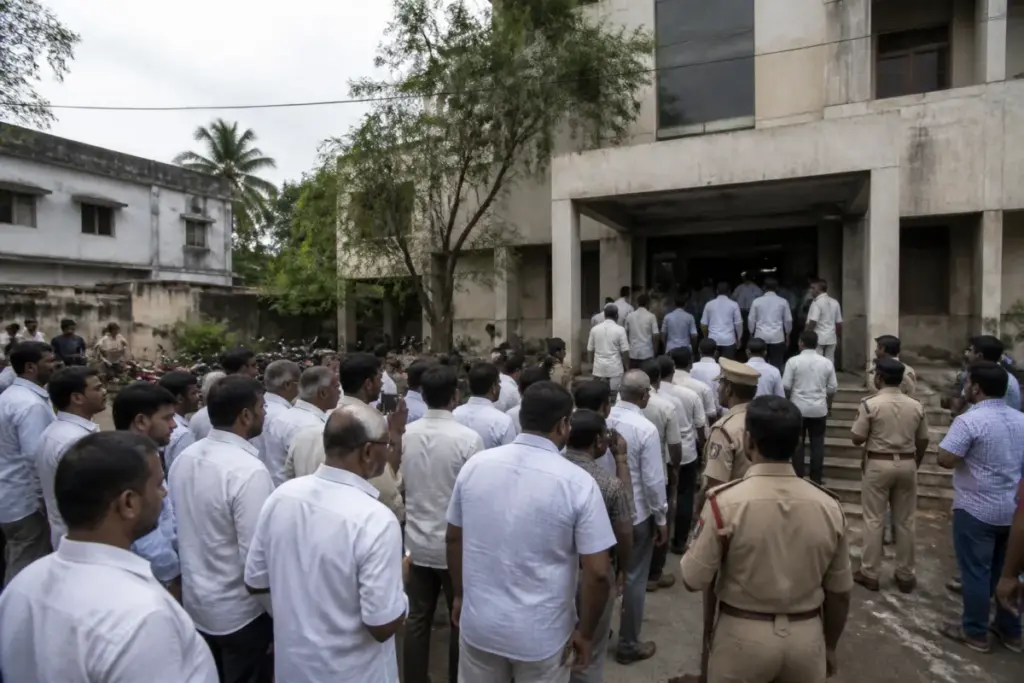 Andhra Pradesh local body elections amid allegations of violence during candidate nominations