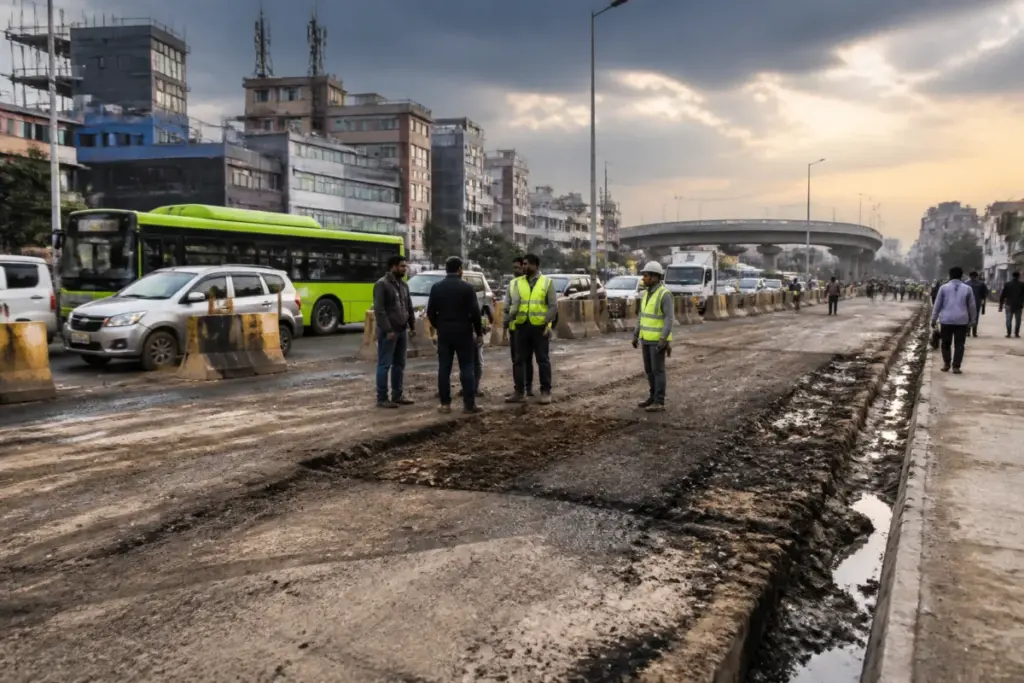 Damaged Delhi Rohtak Road marked for resurfacing after utility work