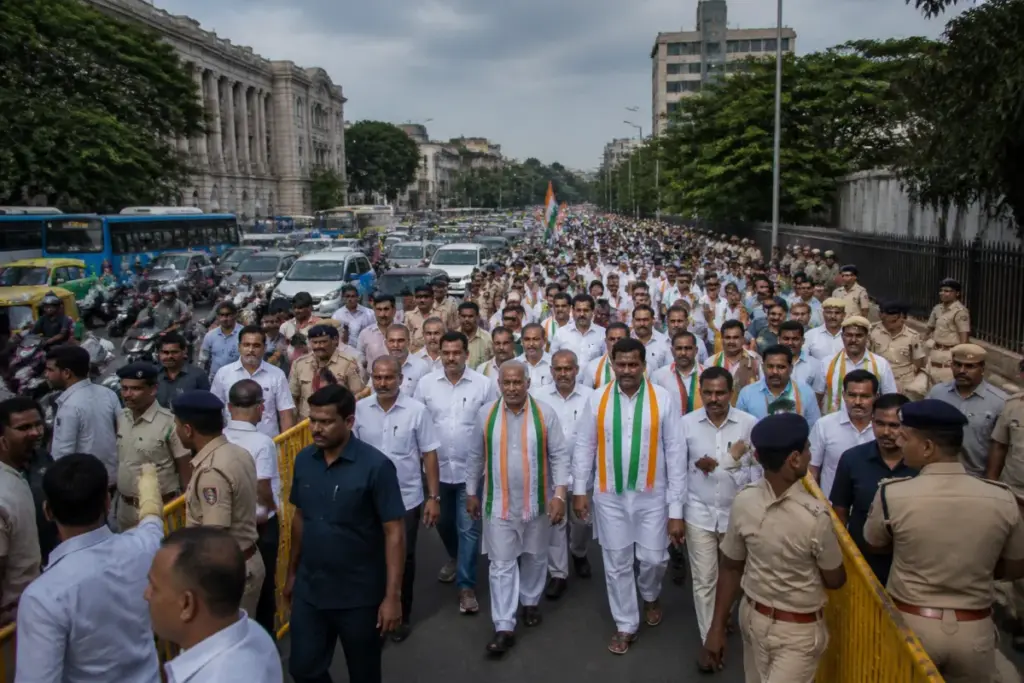 SIT probe Bengaluru protest led by H D Kumaraswamy near Town Hall