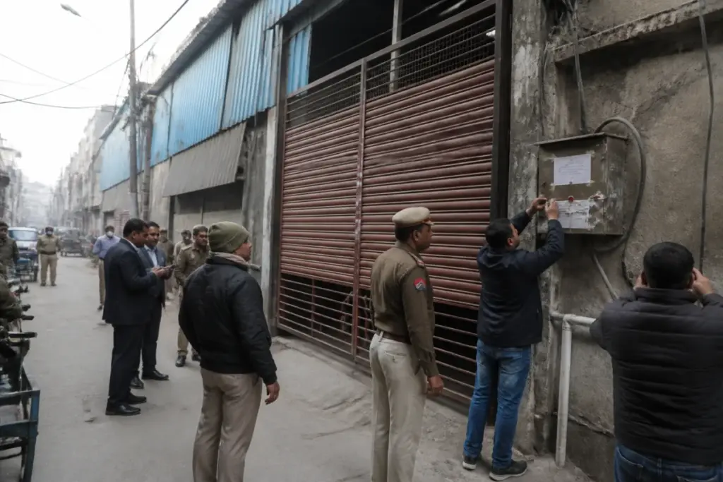 Delhi MCD factories sealed during a pollution inspection in Shahdara