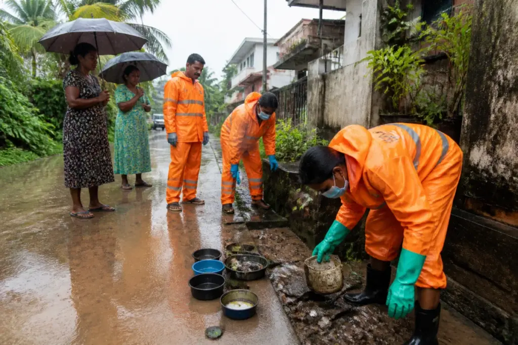 Thiruvananthapuram rain-related diseases advisory amid waterlogged streets and monsoon conditions