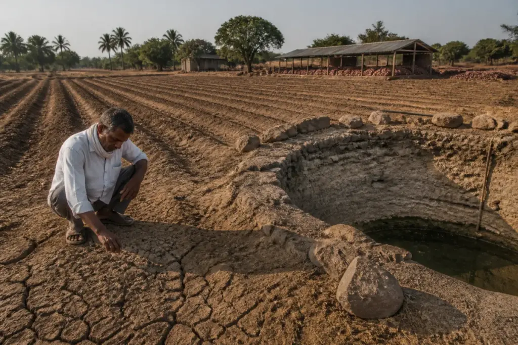 Onion farming crisis affecting dry fields and irrigation in Takali Haji, Pune district