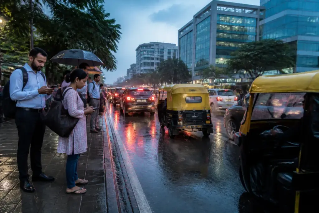 Bengaluru cab fares rising as commuters wait for rides in rain and traffic