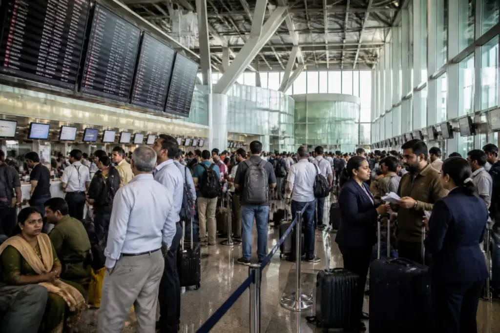 Air India Saudi flights disruption affecting passengers at an Indian airport