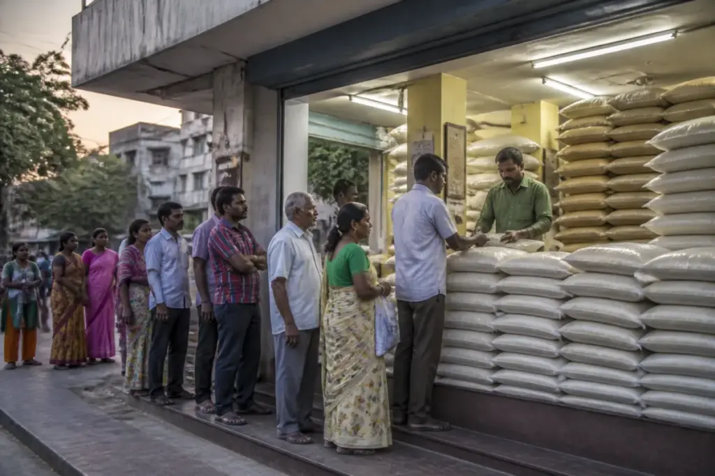 Subsidised rice Chennai scheme at a state-run cooperative store