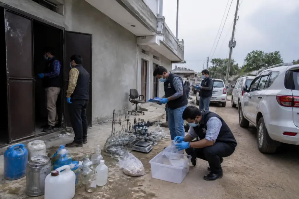 NCB operation targeting Greater Noida drug labs in a rented urban premises