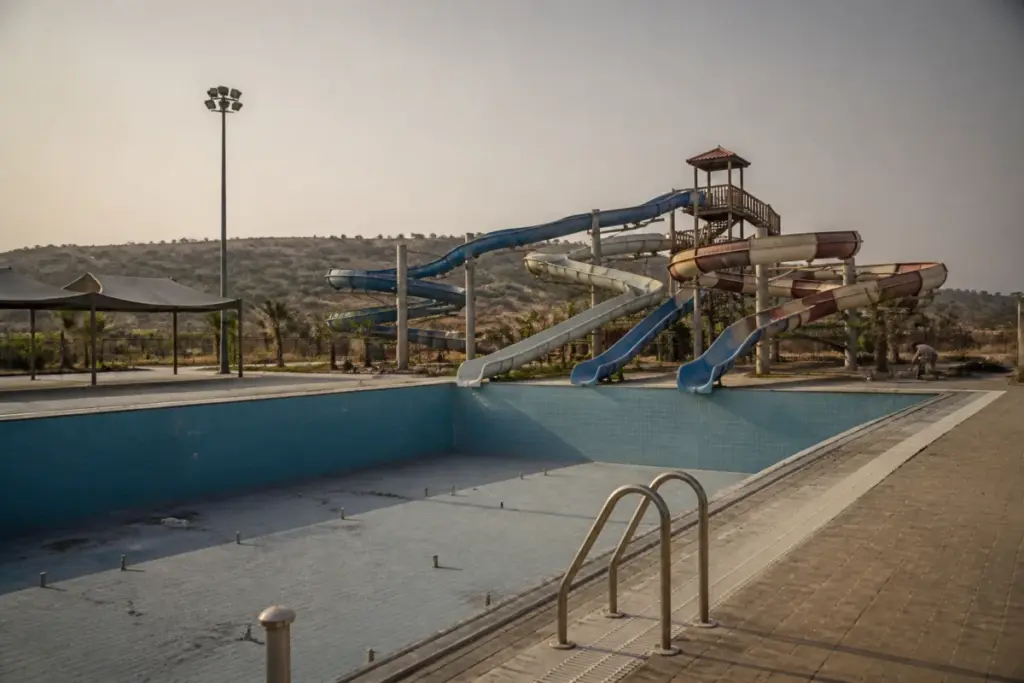 Pune water shortage leaves a water park pool and rides closed during a dry period
