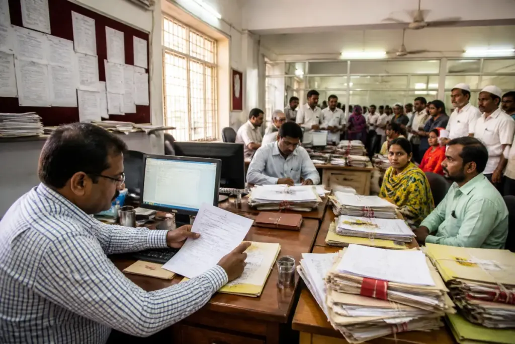 Maharashtra voter roll claims being processed at a district election office