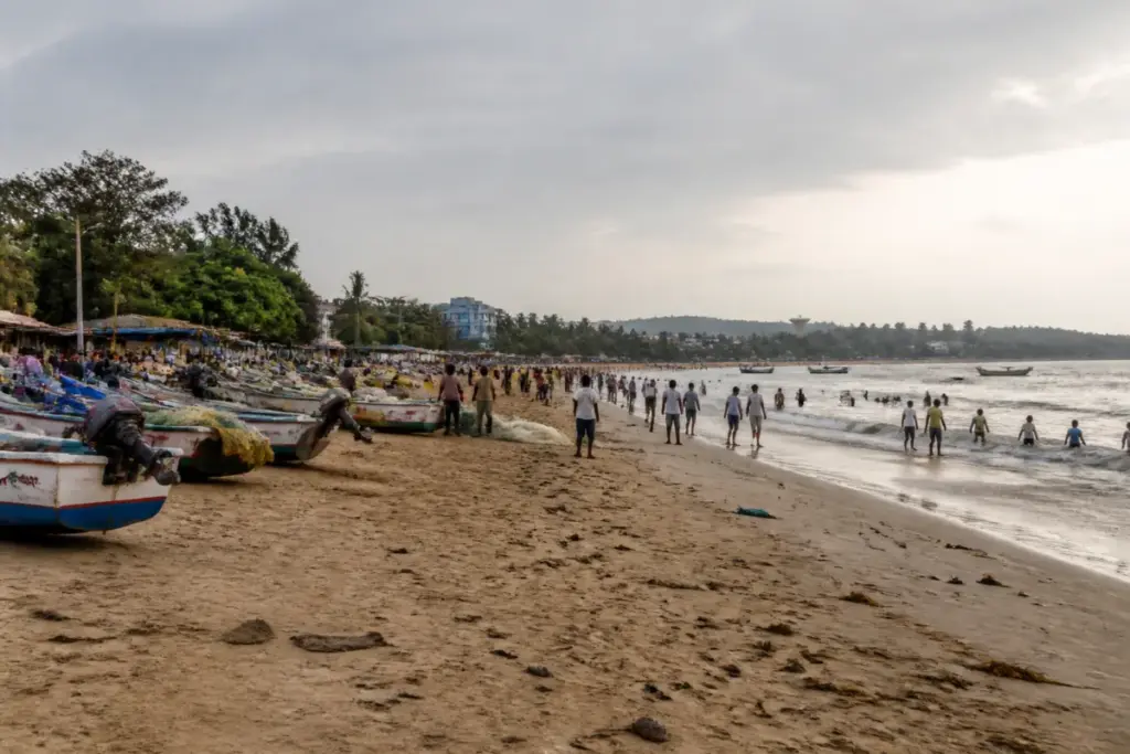 Baina beach in Goa, central to the withdrawn Baina beach lease proposal and local fishing livelihoods.
