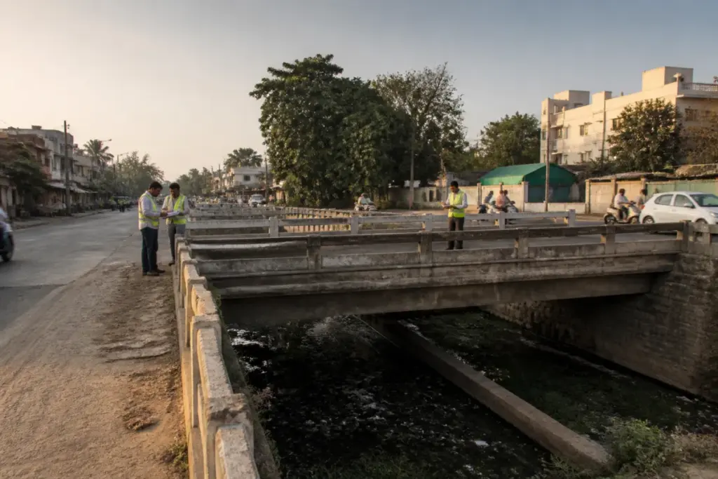 Panchkula bridge rehabilitation project near Nau Gaja Peer Dargah