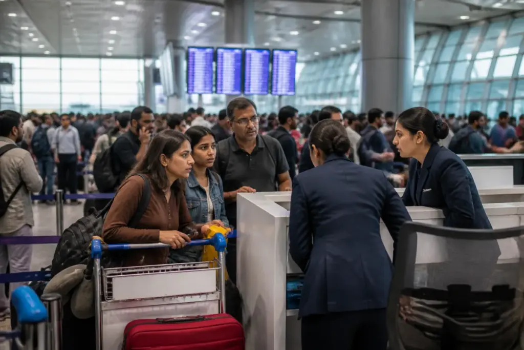 Air India Saudi flights disruption affecting passengers at an Indian airport