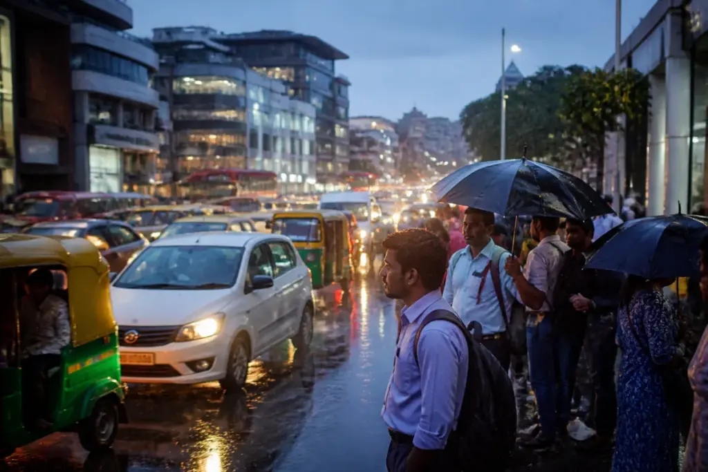 Bengaluru cab fares rising as commuters wait for rides during rain and traffic congestion