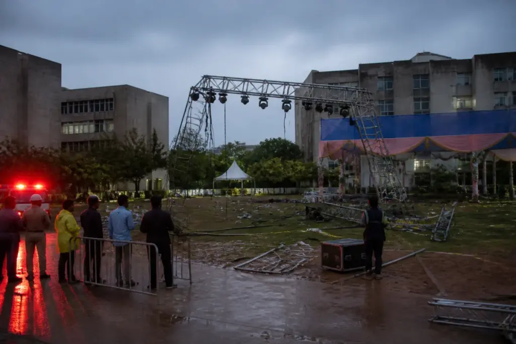 MVSR College mishap scene at an event venue in Nadergul, Hyderabad