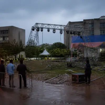MVSR College mishap scene at an event venue in Nadergul, Hyderabad