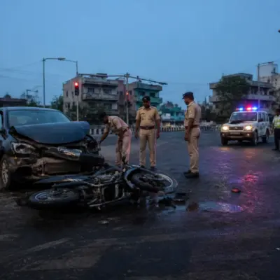 Police-seized car after an Anandapur road accident in Kolkata