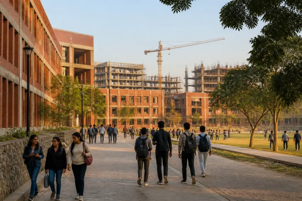 Delhi college expansion plans for new campus buildings and student hostels