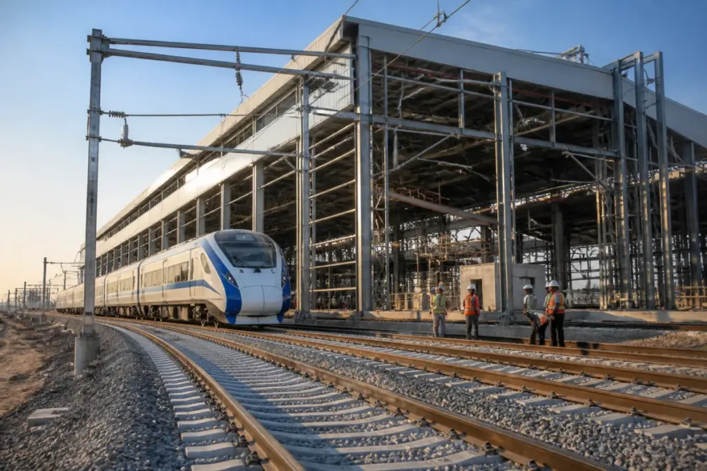 Sabarmati Vande Bharat maintenance hub under construction in Ahmedabad