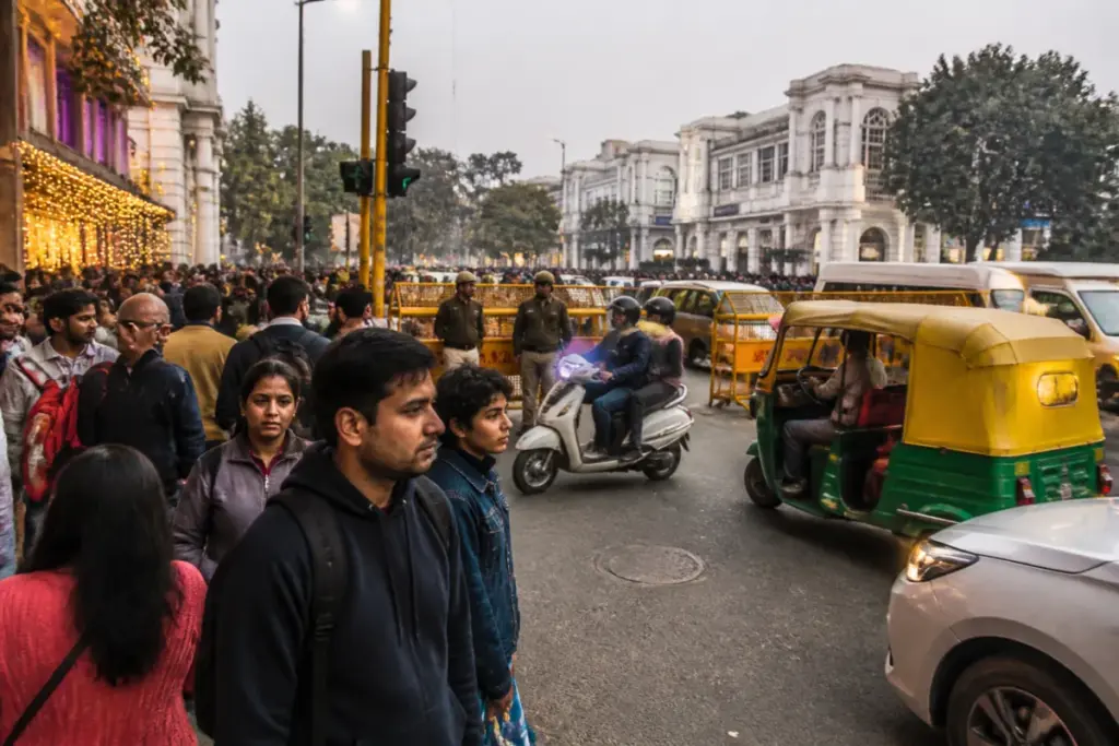 Delhi protests near Connaught Place affecting festive-season market activity and customer access