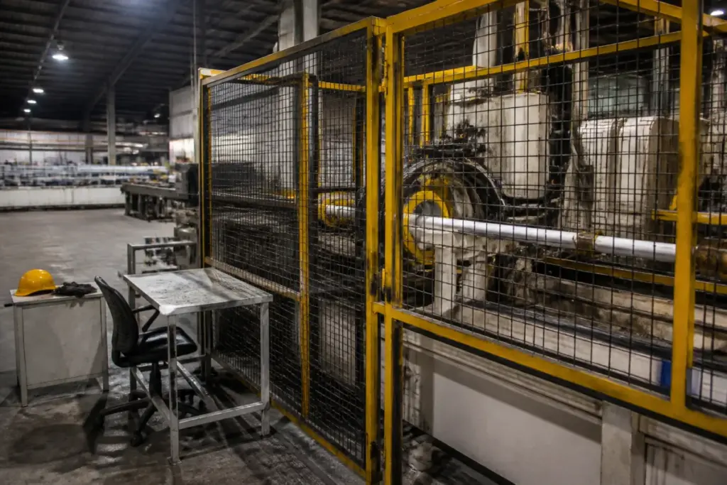 Gummidipoondi factory accident scene with industrial machinery and safety barriers