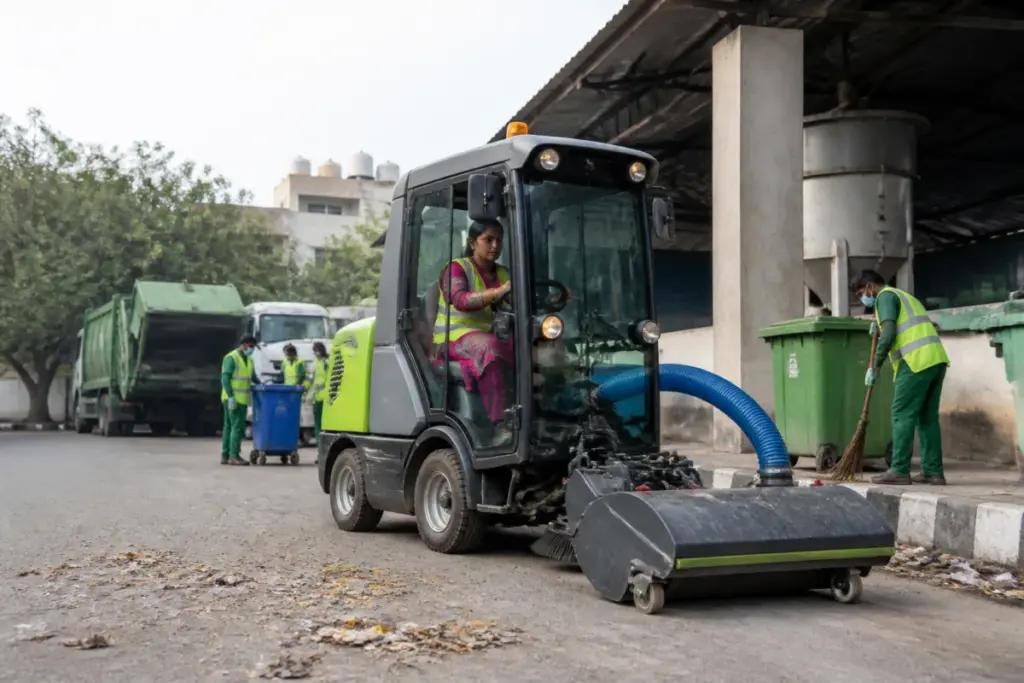 Delhi MCD litter pickers being deployed for street cleaning in the capital