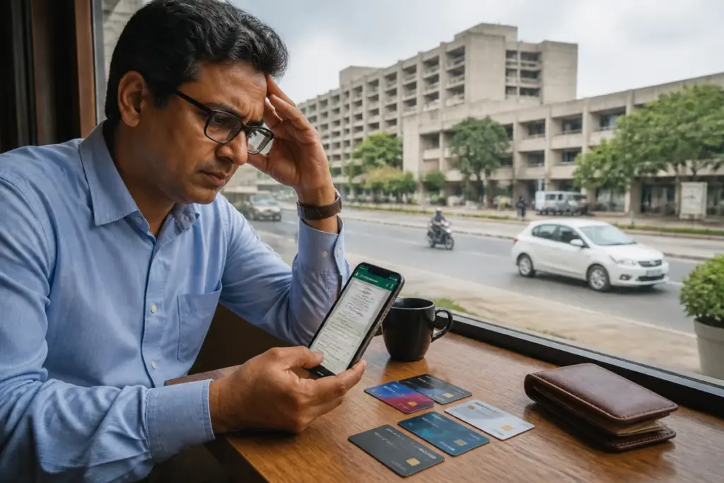 Chandigarh fake traffic challan scam involving a fraudulent WhatsApp message and bank card alerts
