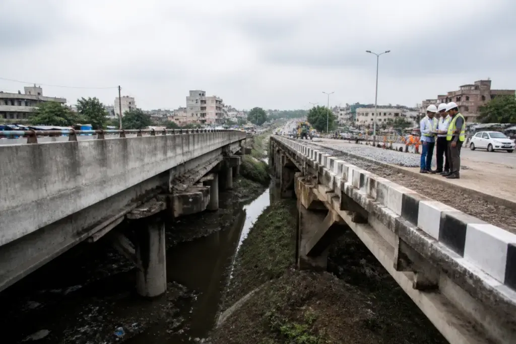 Panchkula bridge rehabilitation project near Nau Gaja Peer Dargah