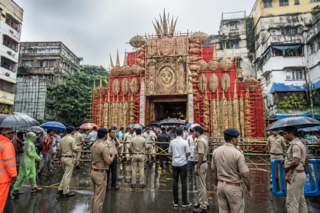 Kolkata stampede site at a crowded Durga Puja pandal under police investigation